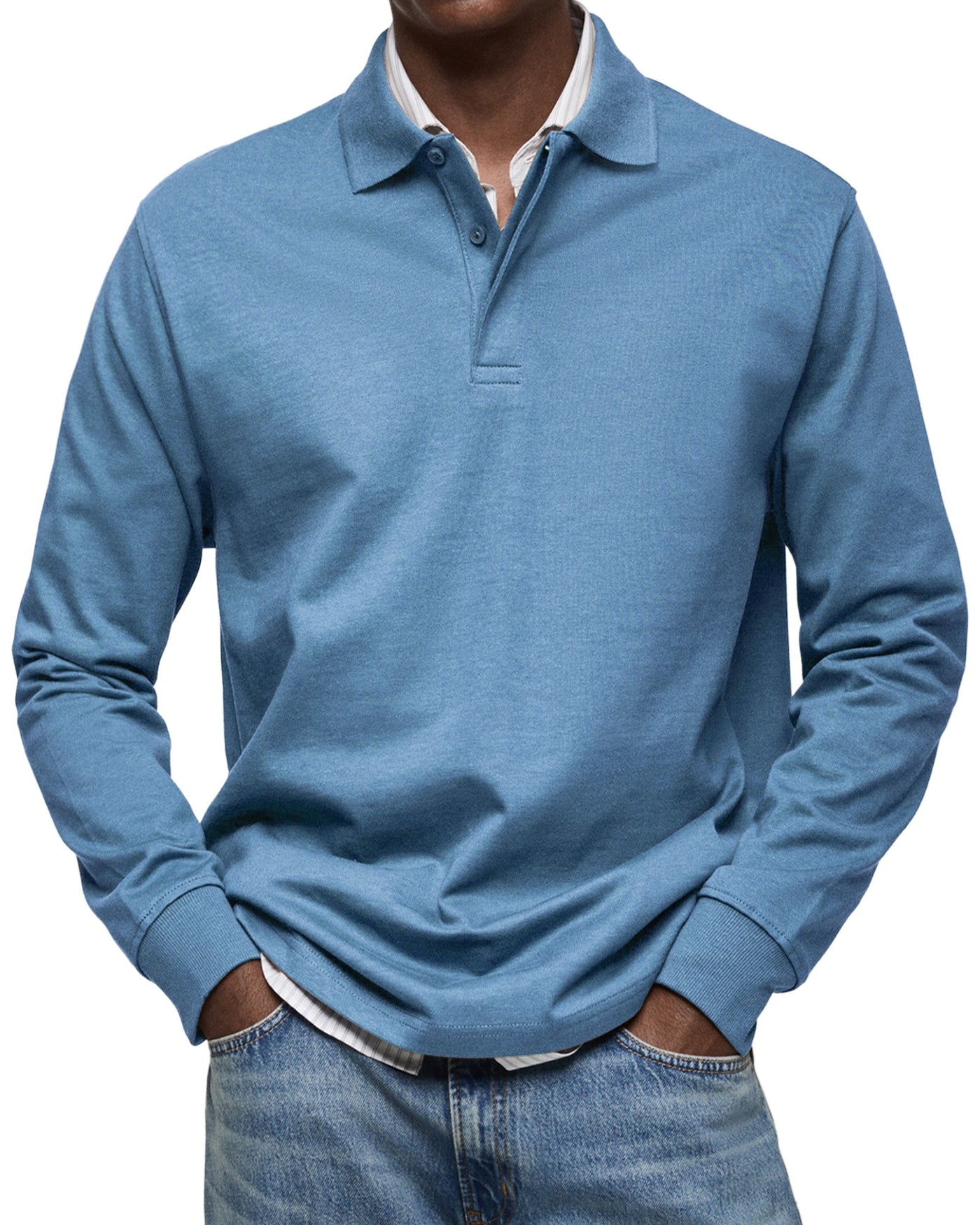 Hailana | Casual Long-sleeve Poloshirt