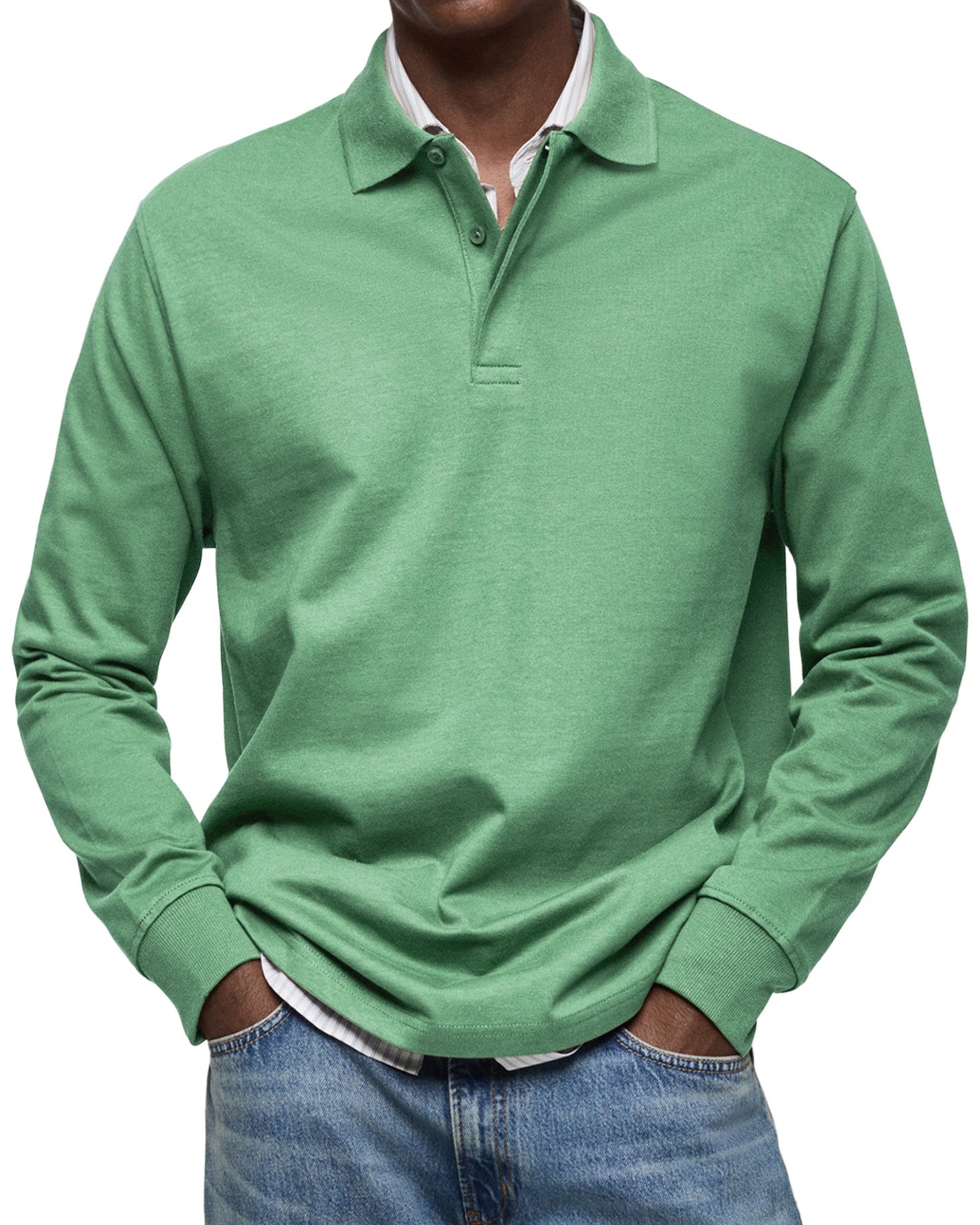 Hailana | Casual Long-sleeve Poloshirt