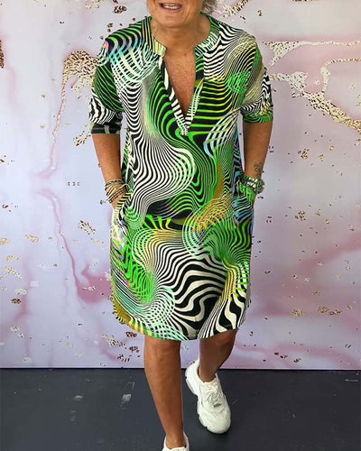 Ria - Colorfull V-Neck Dress
