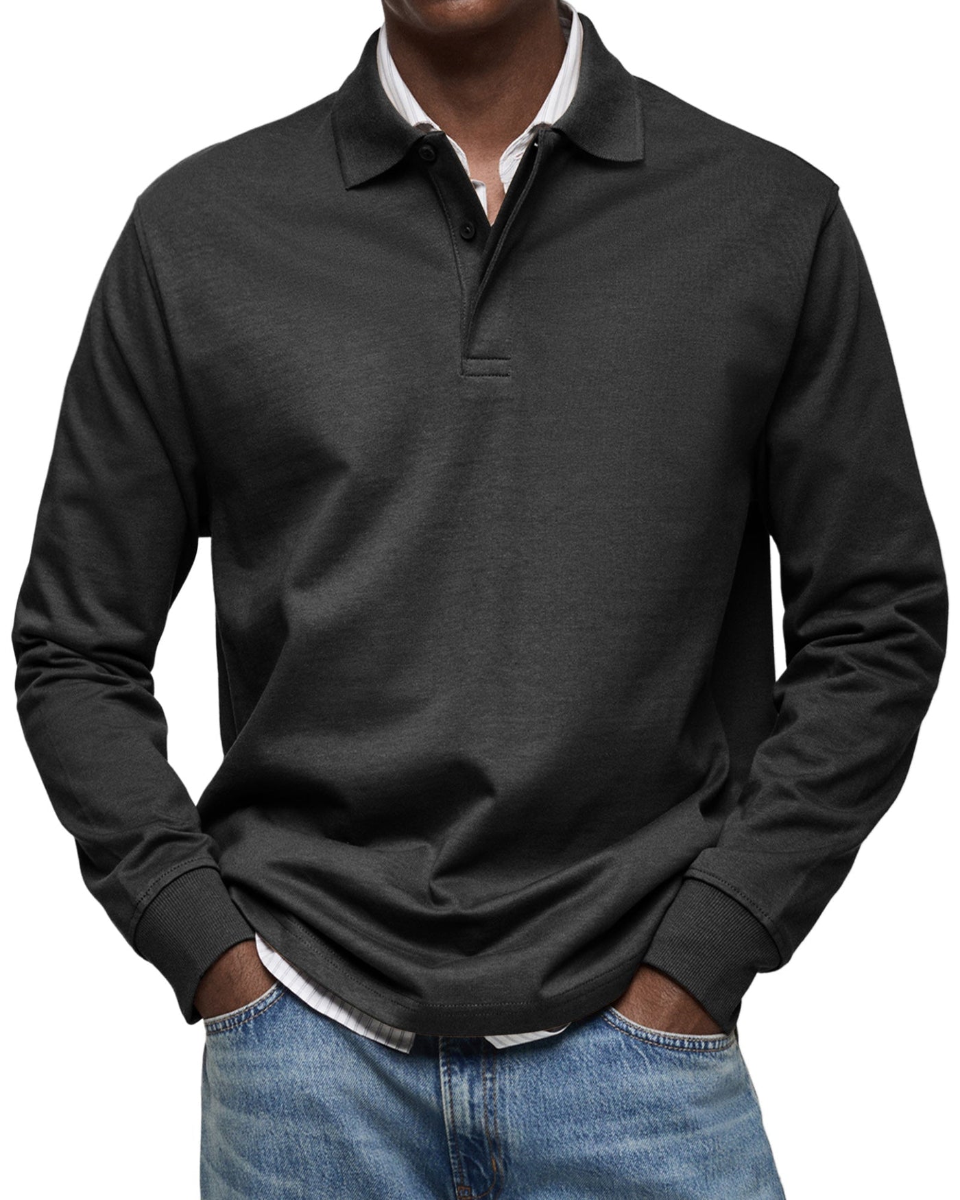 Hailana | Casual Long-sleeve Poloshirt